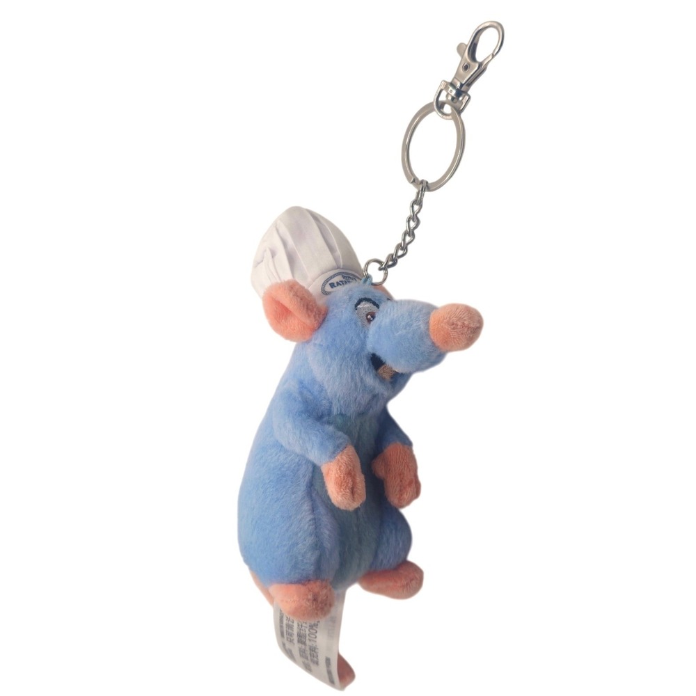 Disney Parks Remys Ratatouille Adventure Plush 5" Keychain Blue Chef Remy Rat